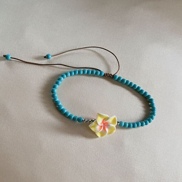 beaded boho anklet A546 - Picture 4 of 5